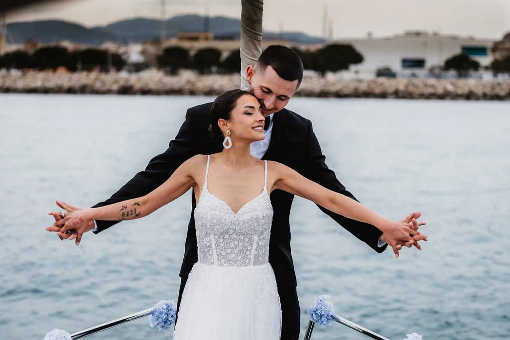 Hochzeitsfotograf Bielefeld Glückliche Momente unter freiem Himmel auf einem Boot
